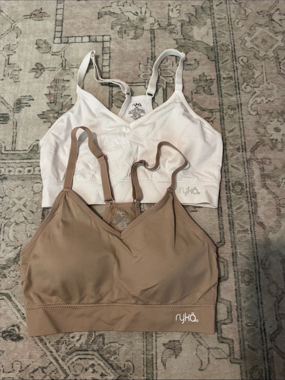 Ryka Seamless Bralette Pair — Light Pink & Taupe
